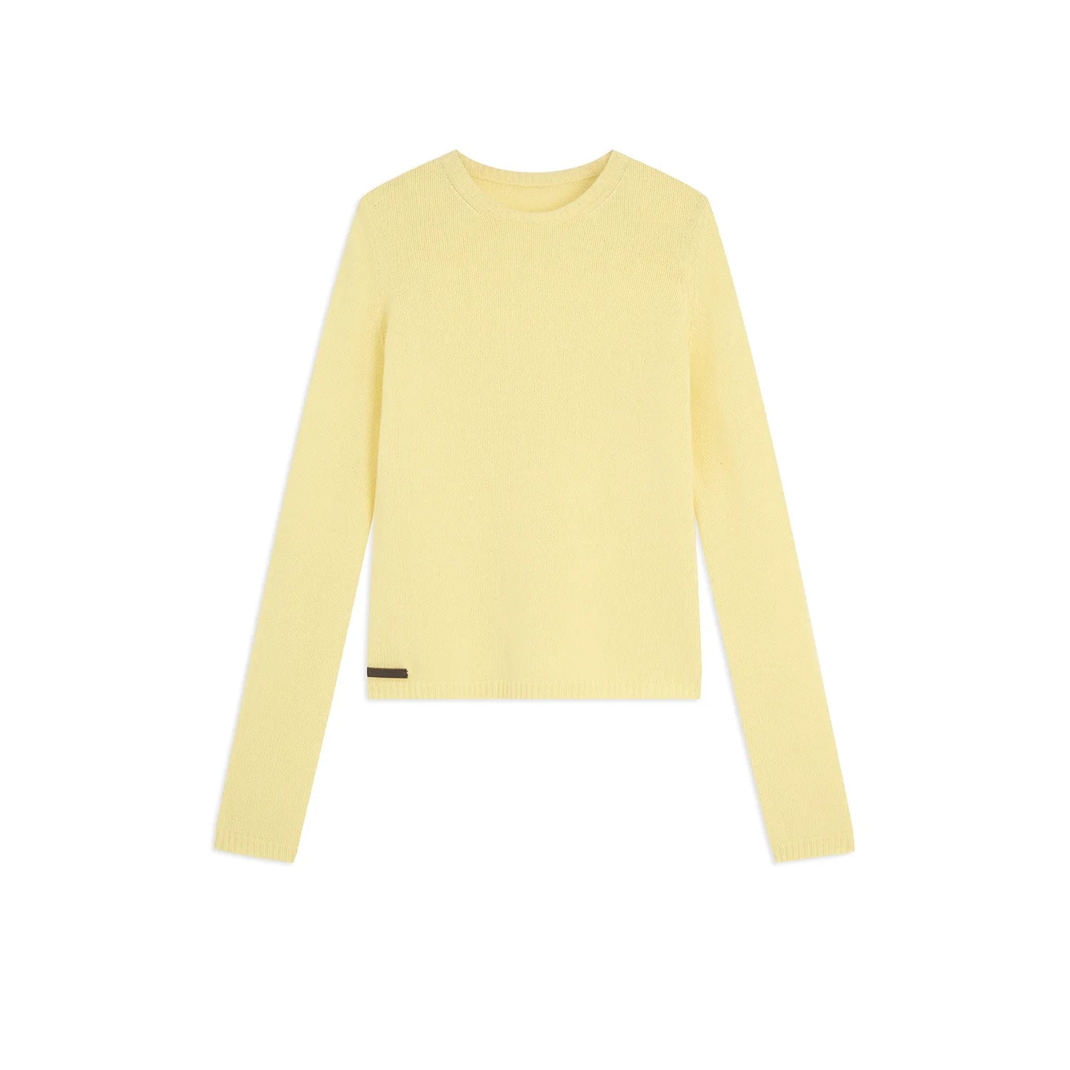alright then Women's Fitted Wool Crewneck Sweater - Double Layer Knit