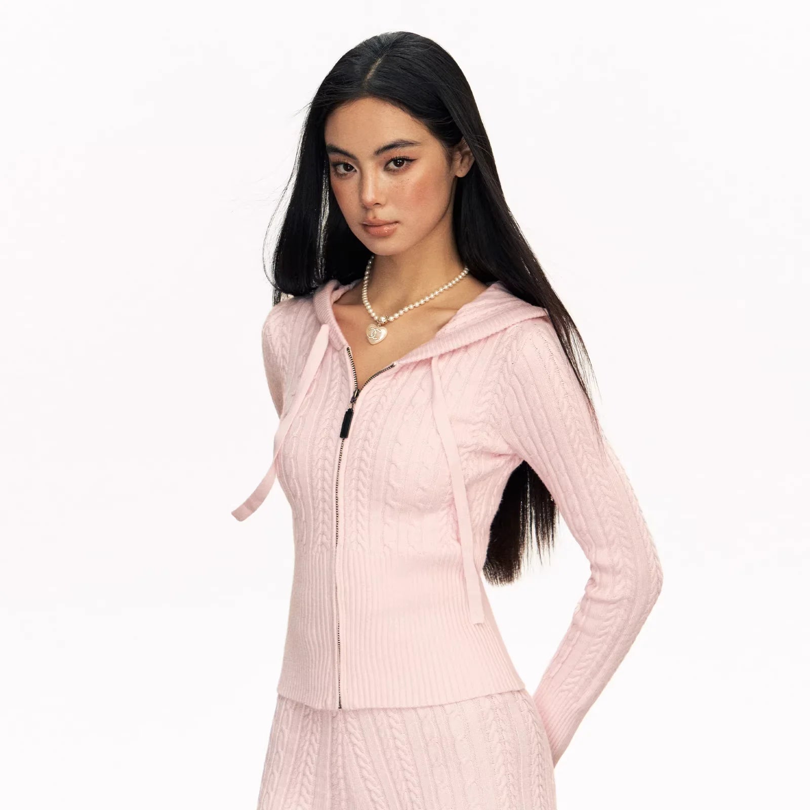 ARISEISM Women's Vintage Knit Zip-Up Hooded Cardigan - Autumn 2025 Sweater Jacket