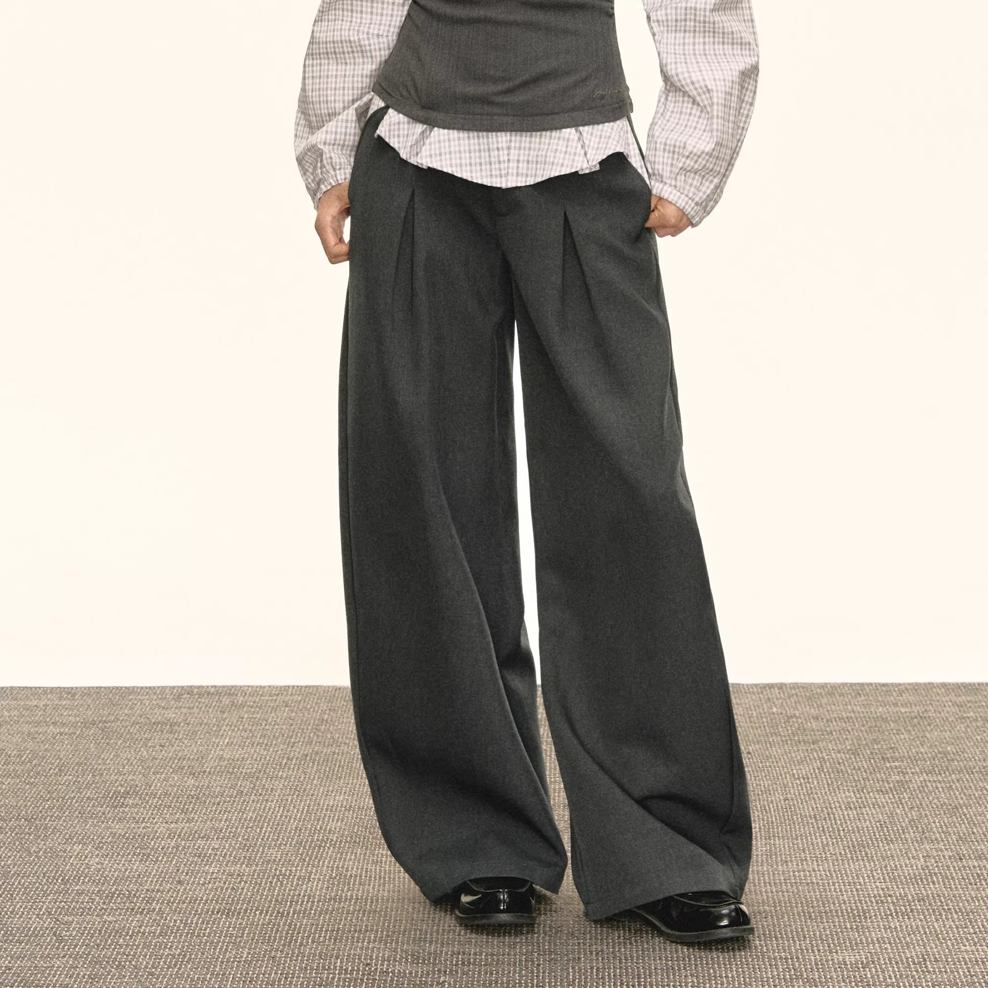 ARISEISM Women's Vintage-Inspired Layered Long Sleeve Top and Wide-Leg Pants Set