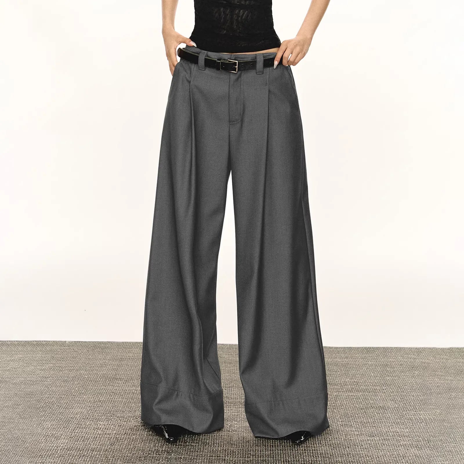 ARISEISM Women's High-Waisted Wide-Leg Suit Pants - Summer 2025