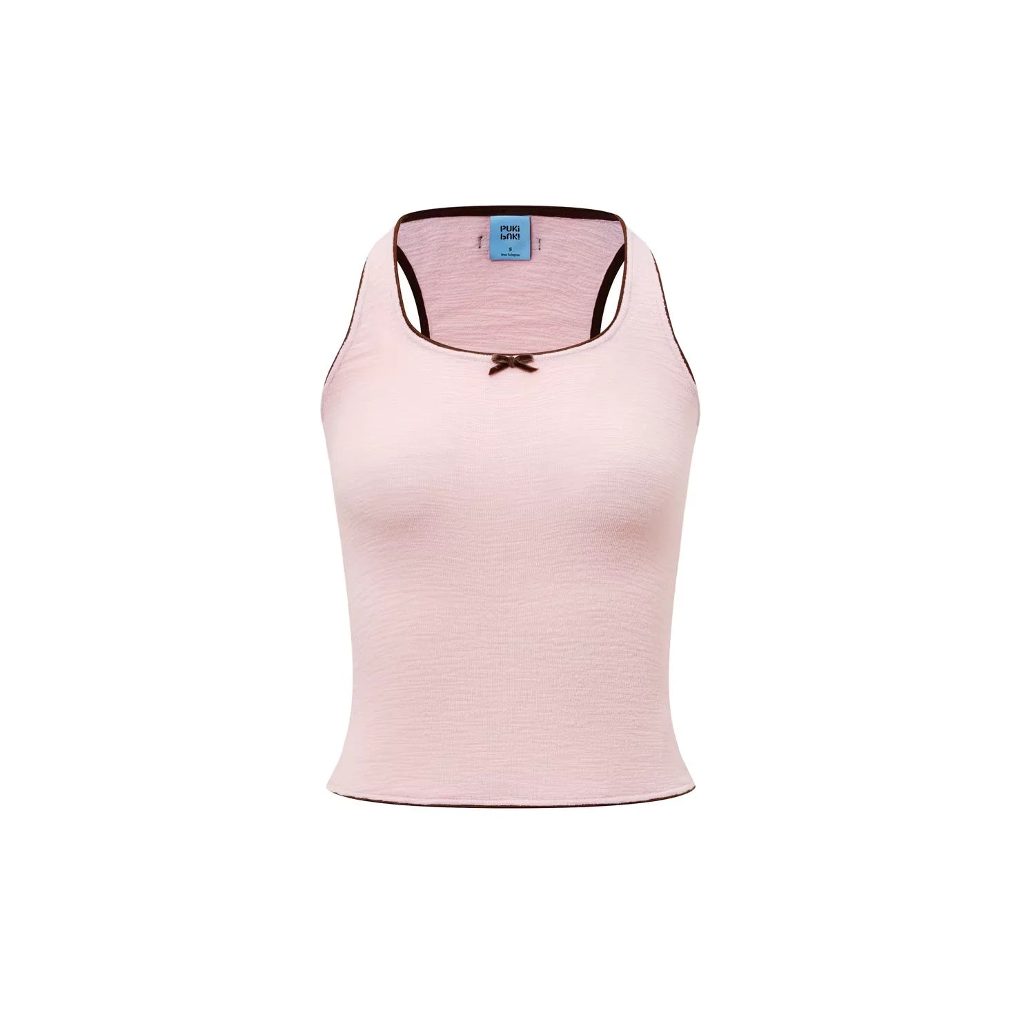 PUKI Colorblock Bow Detail Textured Camisole
