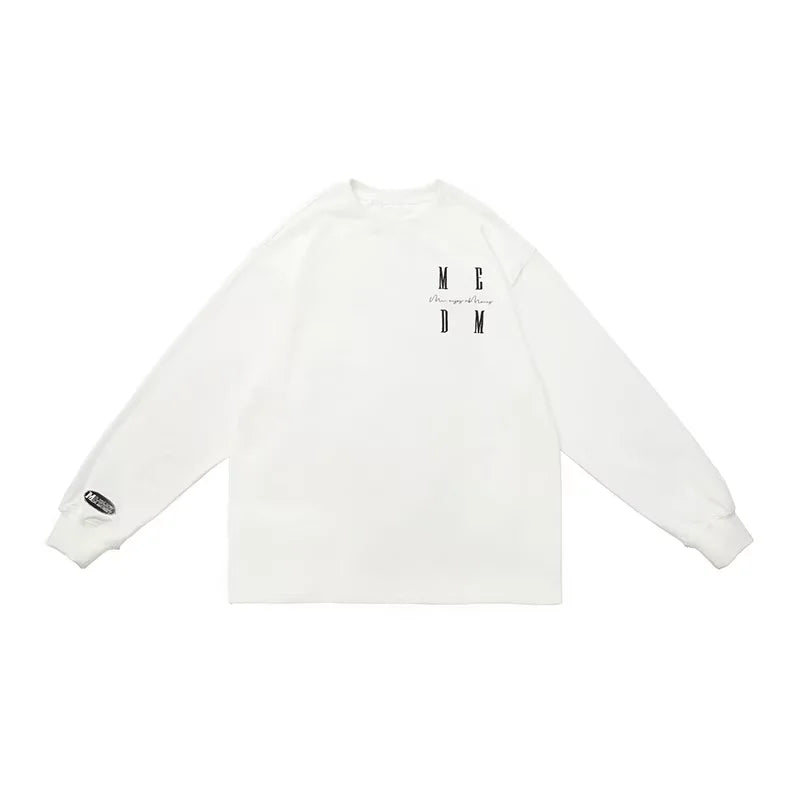 MEDM Unisex Oversized Long Sleeve Sweatshirt with Minimalist Print