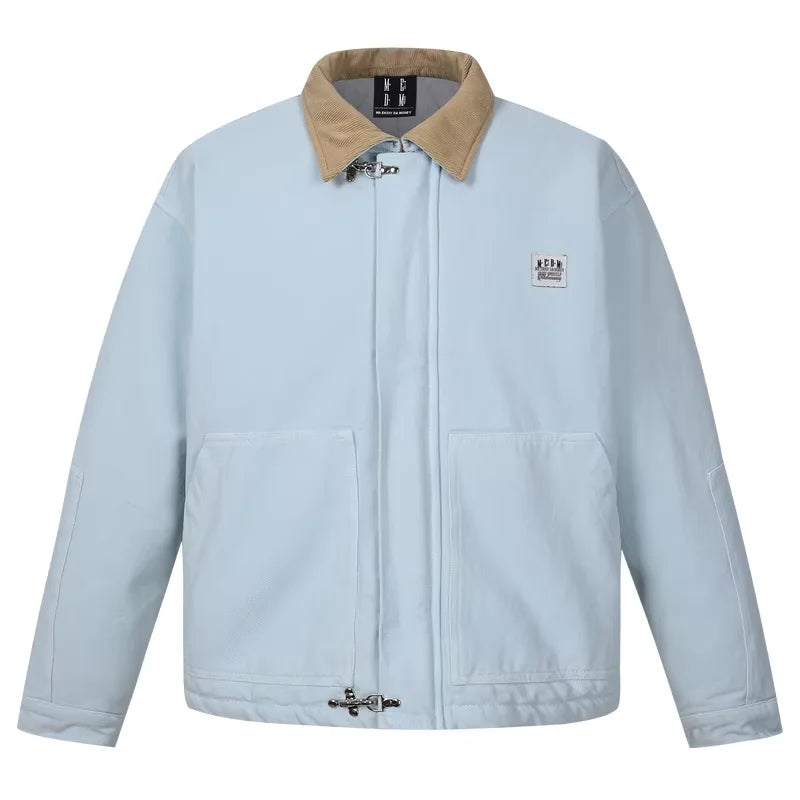 MEDM Men's Detroit Style Winter Padded Jacket with Corduroy Collar