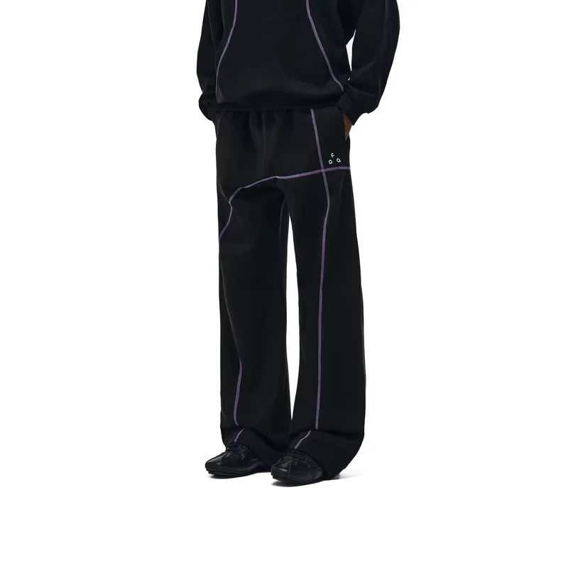 FPA Thermal Faux Leather Straight-Leg Sweatpants for Couples