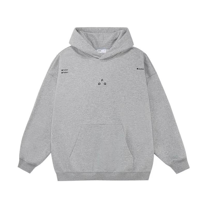 FPA Men's Thermal Faux Leather Hoodie with Logo Print