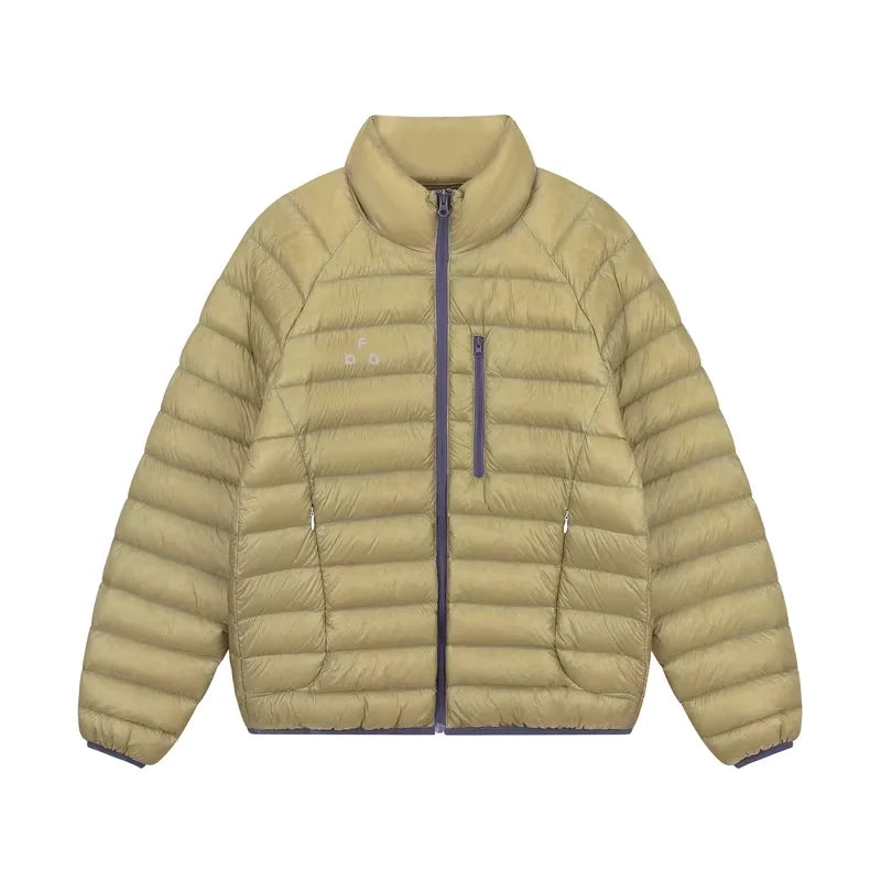 FPA Lightweight Colorblock Down Jacket with Stand Collar