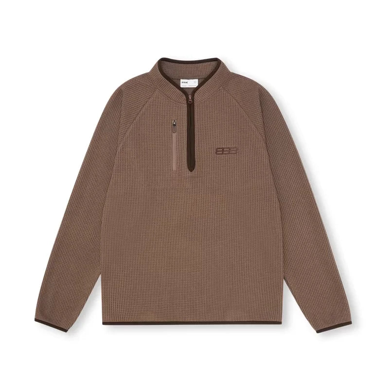 FPA Men's Waffle Knit Half-Zip Long Sleeve Pullover with Chest Pocket