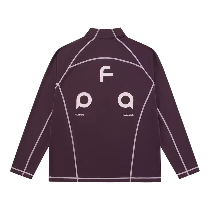 FPA Men's Colorblock Half-Zip Quick-Dry Cycling Shirt with Mock Neck