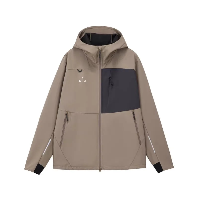 FPA Men's Waterproof Softshell Hooded Jacket with Windproof Design