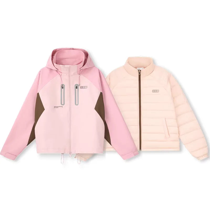 FPA 3-in-1 Women's Outdoor Jacket with Down Liner – Water-Resistant and Windproof for Autumn and Winter