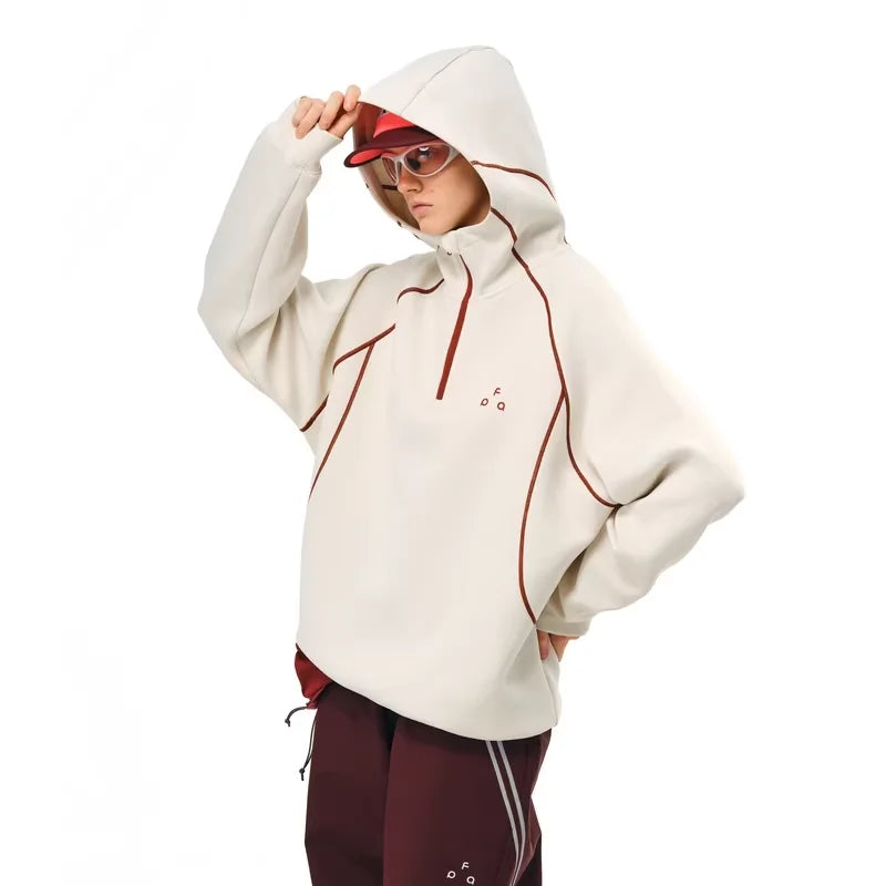 FPA Thermal Insulated Colorblock Half-Zip Hoodie for Couples