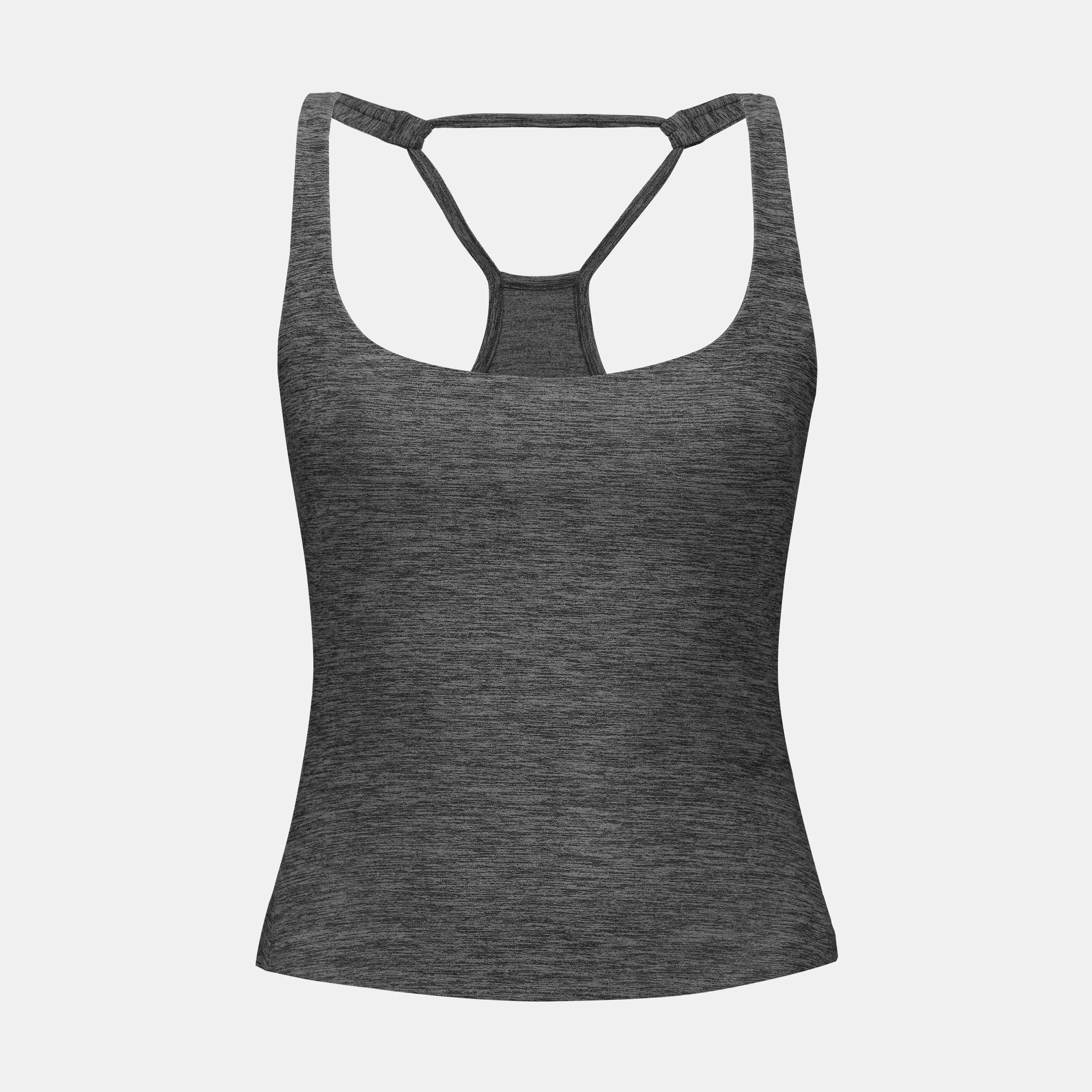 Fax Copy Express Classic Deep U-Neck Fitted Tank Top with Strappy Back