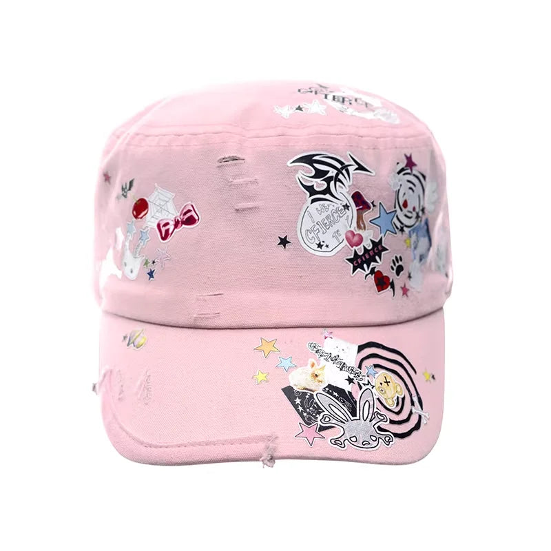 CFIERCE Cartoon Patch Military-Style Cap