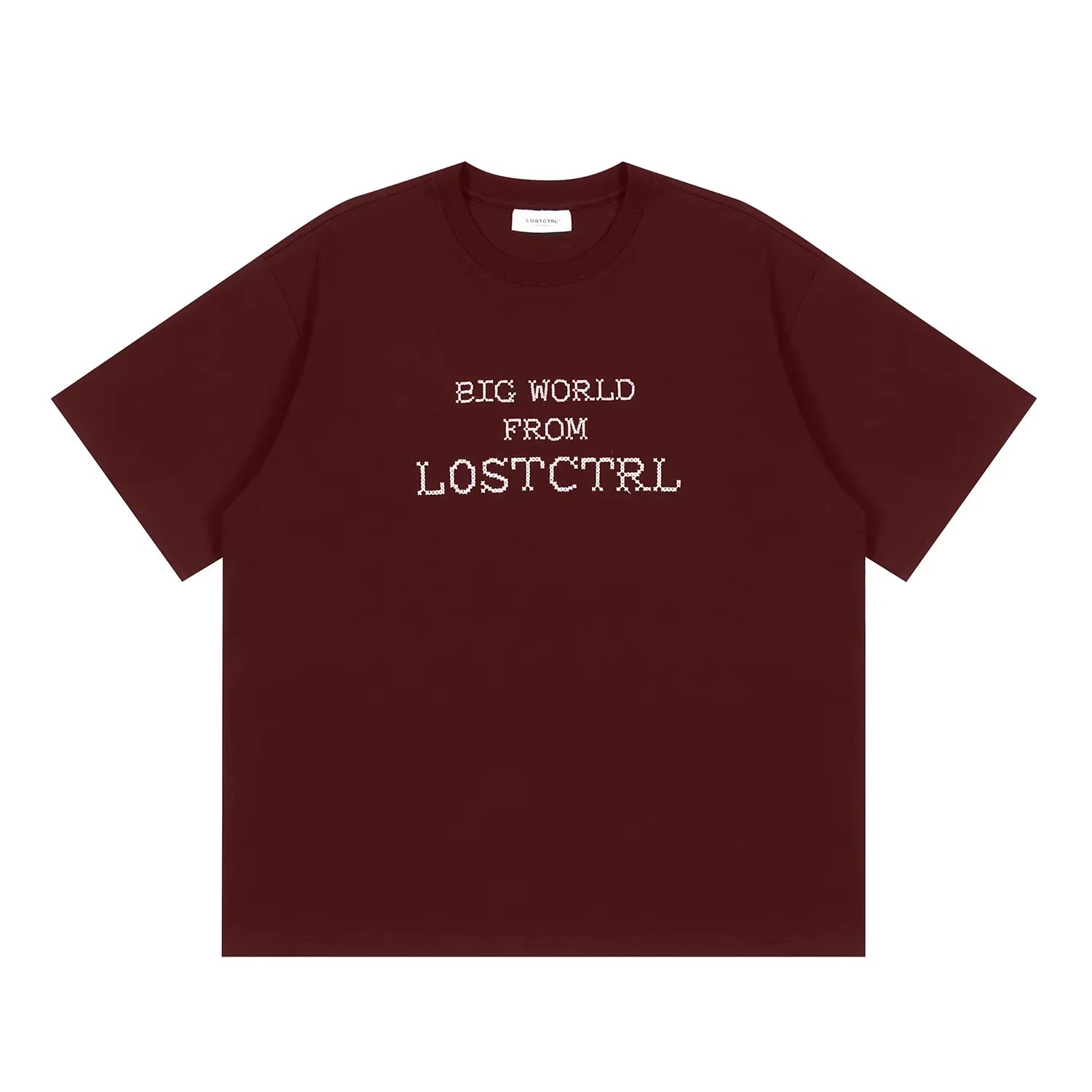 LOSTCTRL Men's Oversized Cross-Stitch Letter T-Shirt - Summer Streetwear