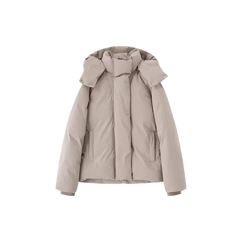 ACSENSE STUDIO Detachable Hood Down Jacket with Stand Collar