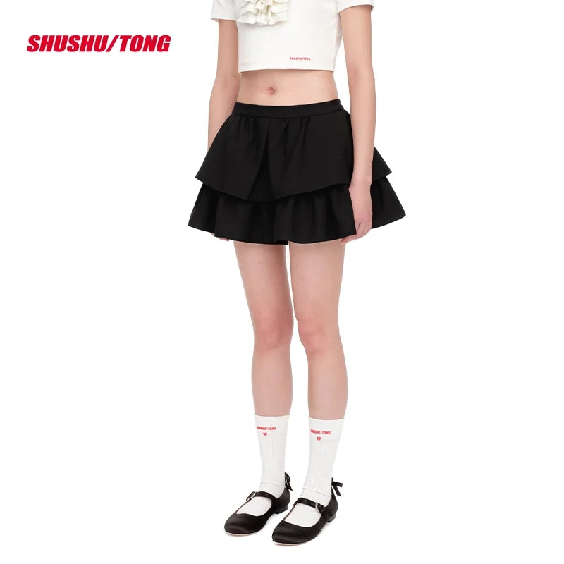 shushutong Women's Ruffled Mini Skirt