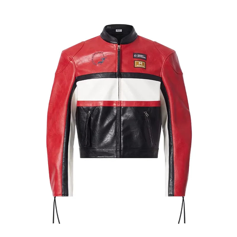 BLINDNOPLAN Colorblock Detachable Cotton Motorcycle Jacket