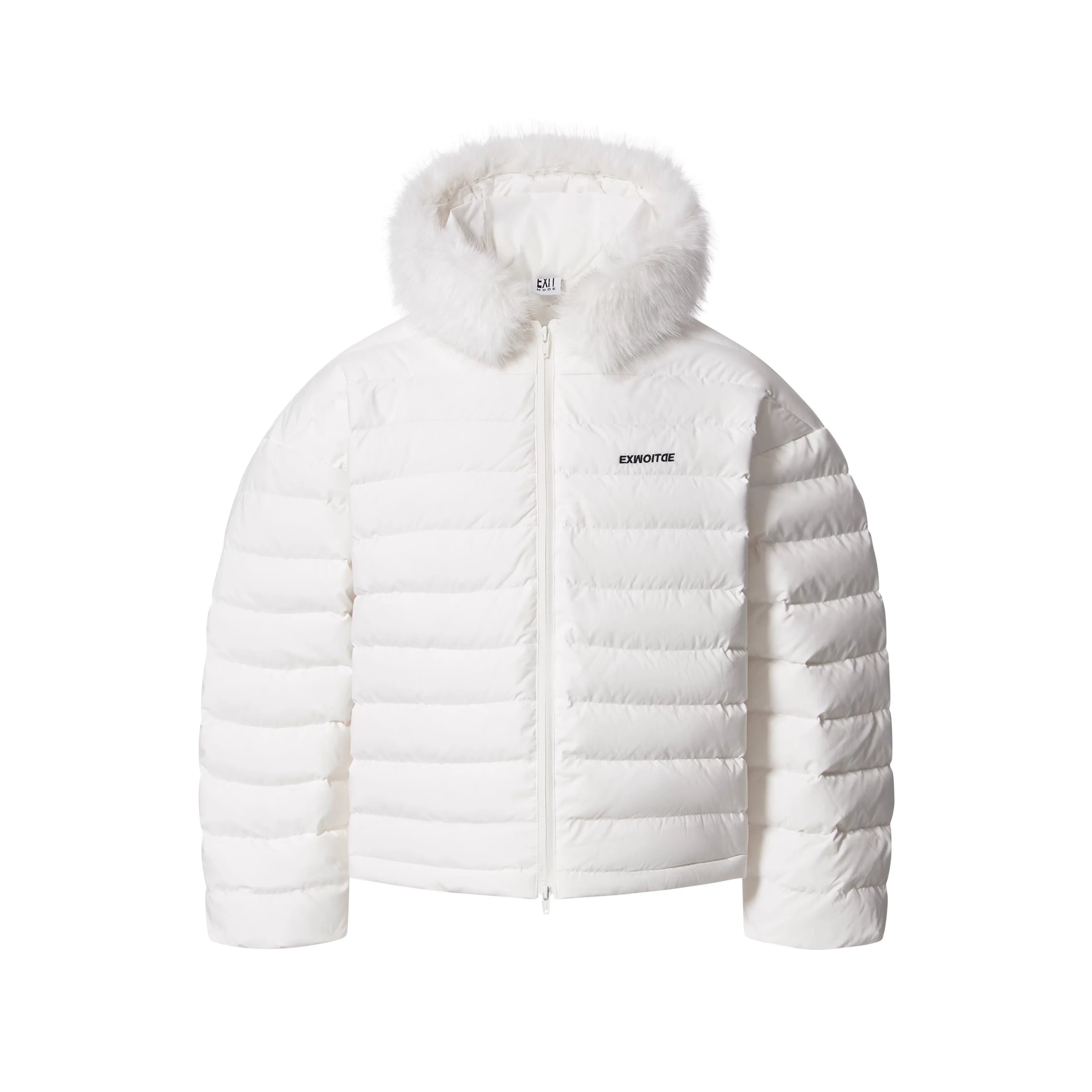 BLINDNOPLAN White Duck Down Oversized Jacket with Detachable Fur Collar