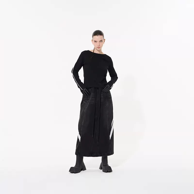 BLINDNOPLAN Unisex Colorblock 3D Stripe Embroidered Crewneck Sweatshirt