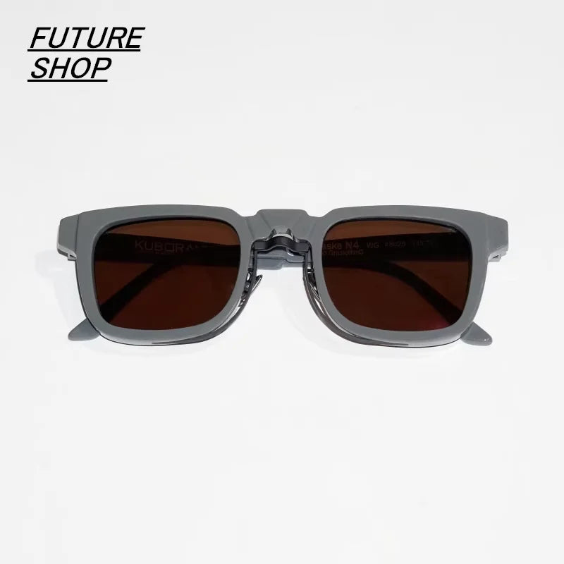 FUTURE UPDATE Avant-Garde Square Acetate Glasses with Metal Bridge