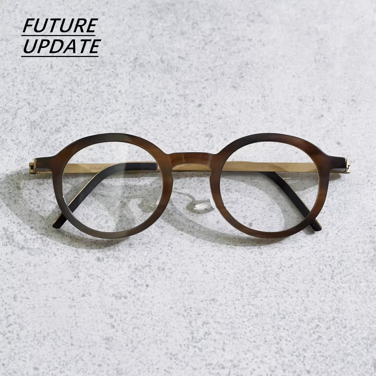 FUTURE UPDATE Vintage Buffalo Horn Large Face Men's Eyeglass Frames