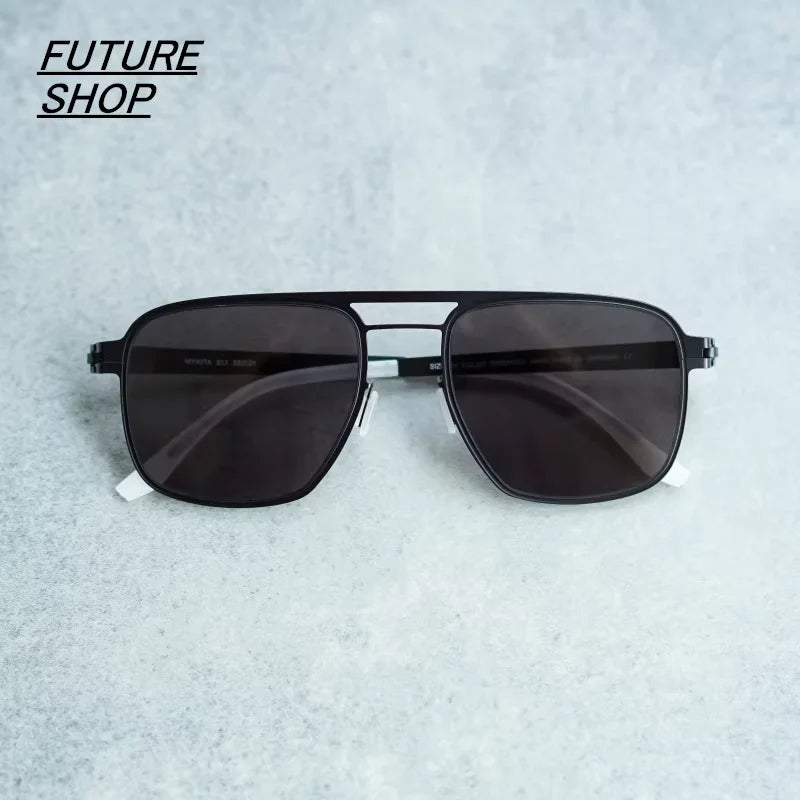 FUTURE UPDATE Ultra-Light Titanium Screwless Square Sunglasses for Men