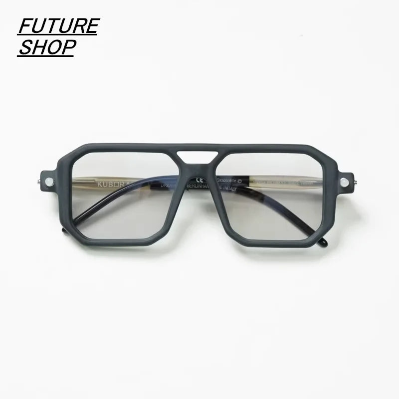 FUTURE UPDATE Retro Futuristic Double-Bridge Sunglasses Frame for Men and Women
