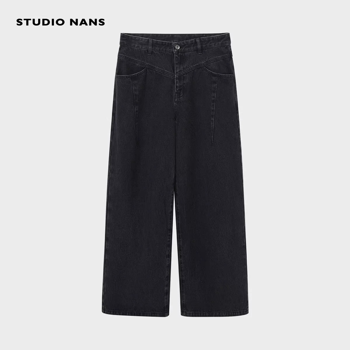 NANS Menswear 13oz Vintage Washed Diagonal Seam Straight Leg Jeans