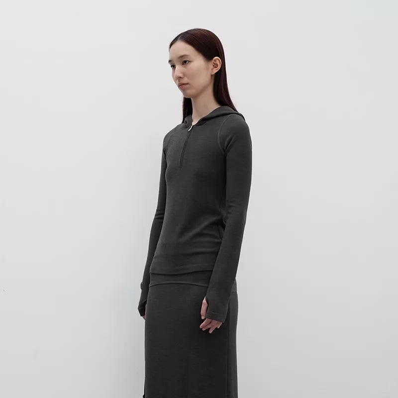 RandomPiece Thermal Brushed Acetate Zip Hoodie