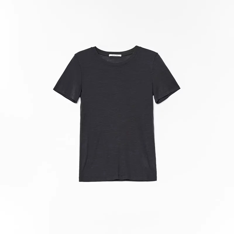 RandomPiece Merino Wool Slim Fit Short Sleeve T-Shirt with U-Neck