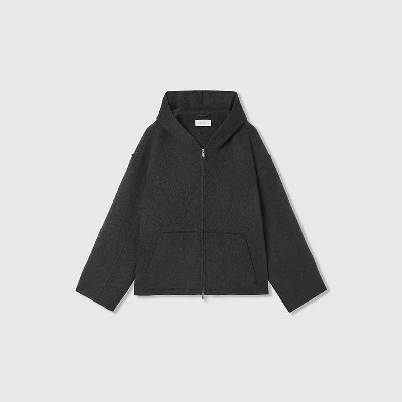 ROYA Double-Sided Cashmere Wool Hooded Jacket