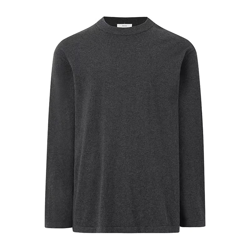ROYA Men's Cashmere Cotton Blend Knit Crew Neck Pullover