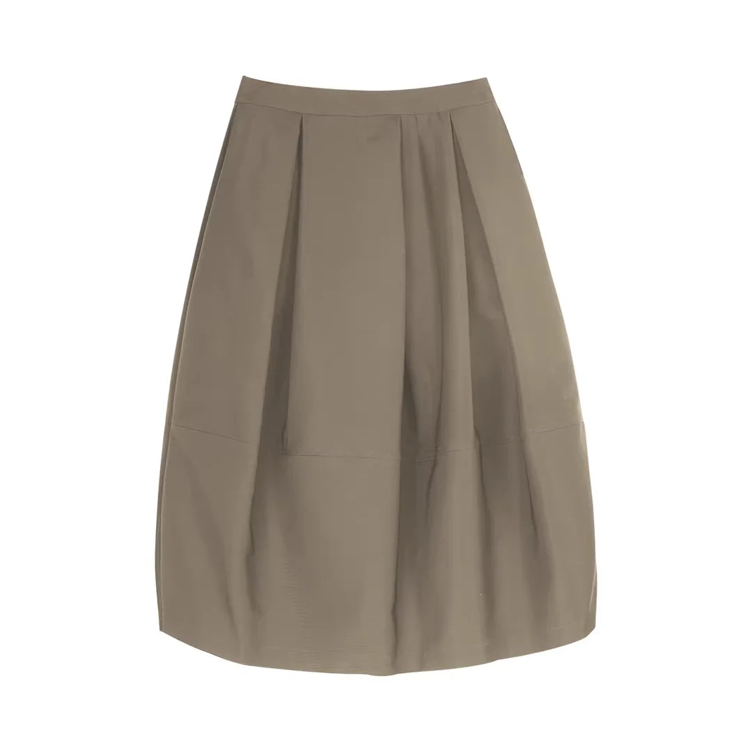 Simple Project Structured Bubble Tulip Midi Skirt