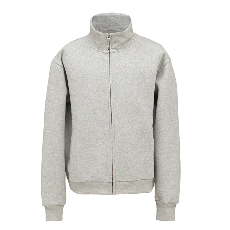 VLABMADE Men's Boxy Stand Collar Zip Sweatshirt