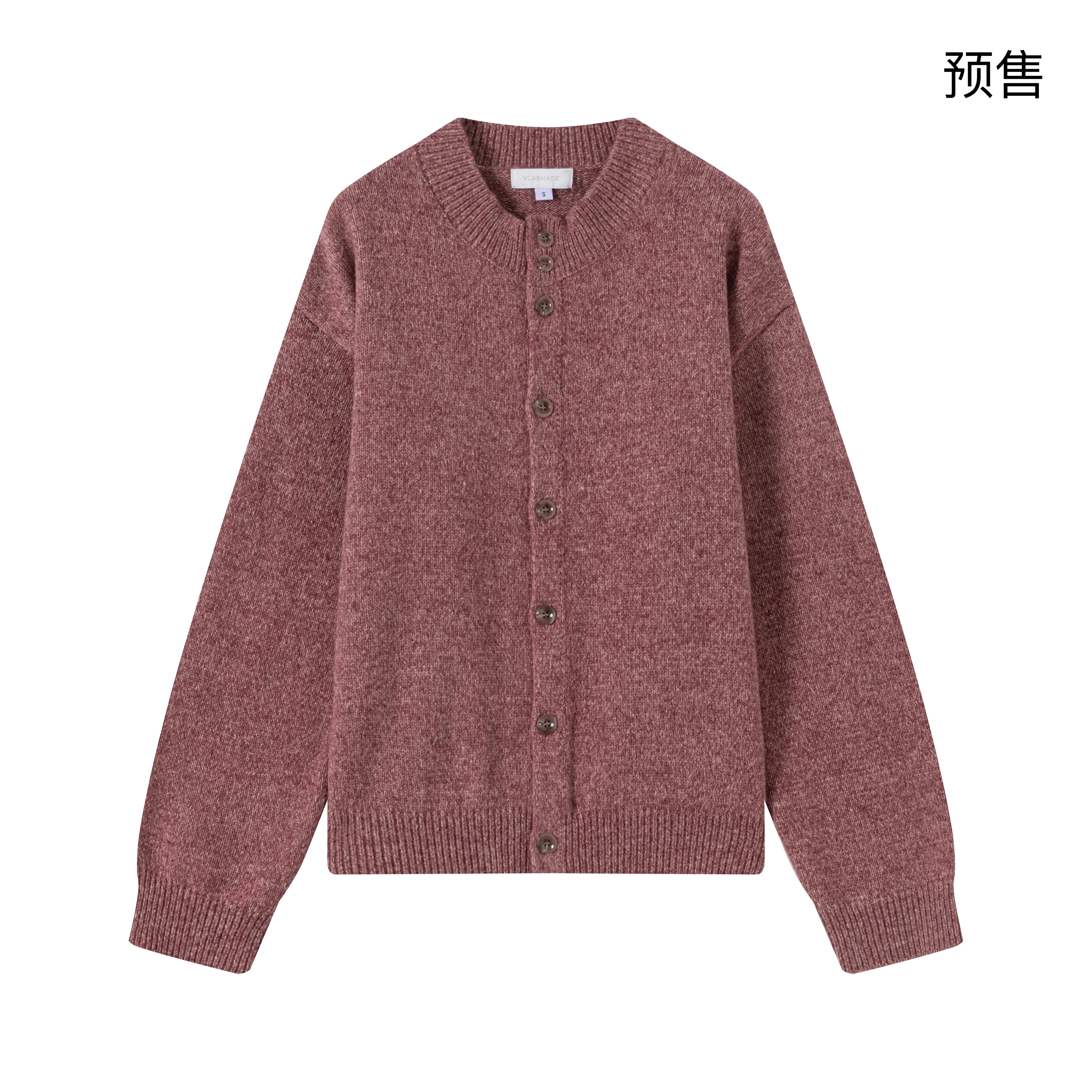 VLABMADE Vintage Rose Mélange Knit Cardigan – Relaxed Fit with Button Front