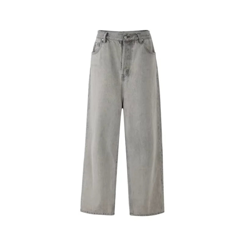 VLABMADE Unisex High-Waist Washed Wide-Leg Jeans