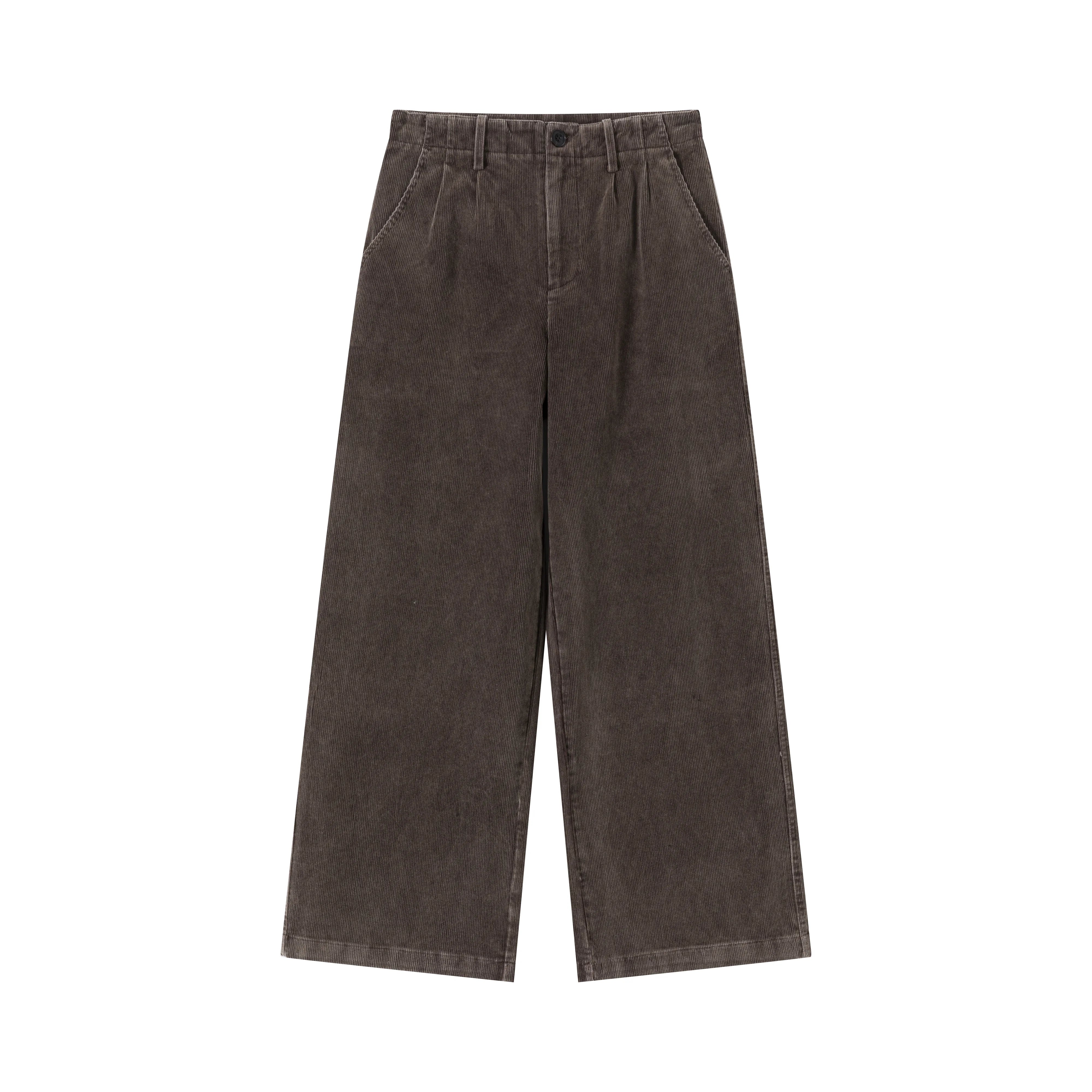 VLABMADE Vintage Corduroy Wide-Leg Trousers with Tailored Pleats
