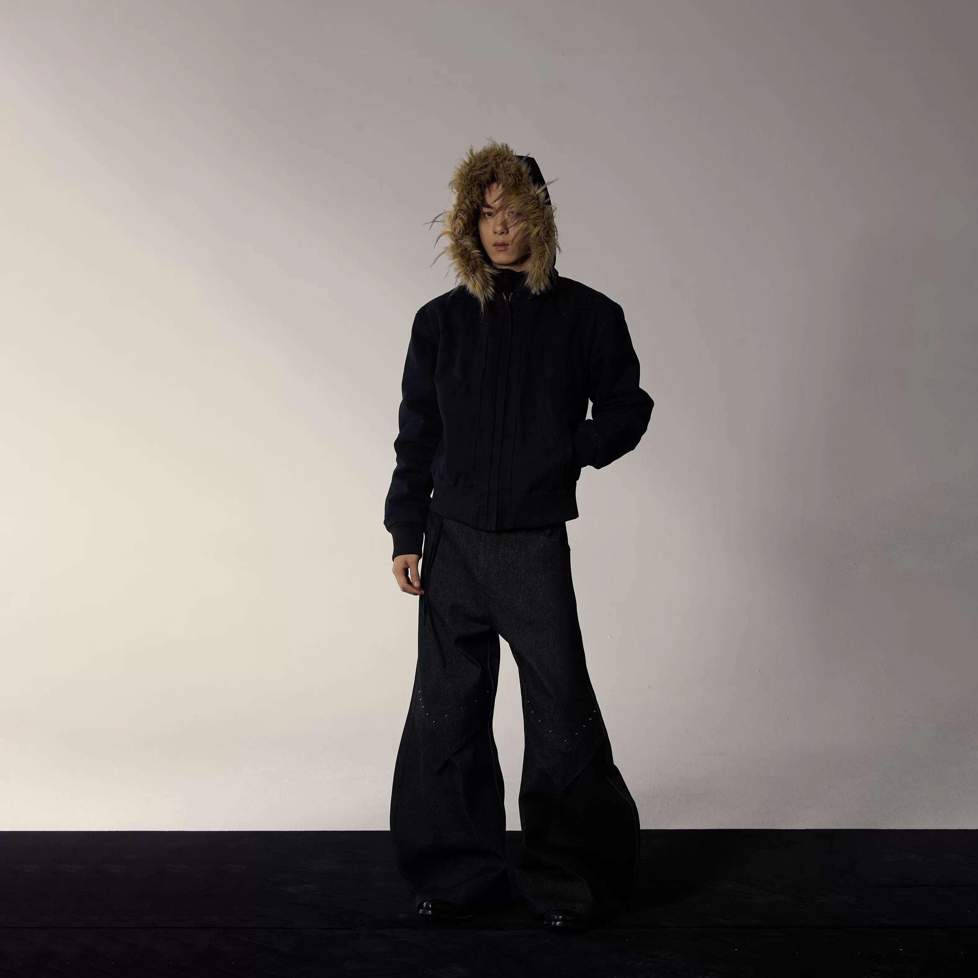 Y OFFICIAL Deconstructed Fleece-Lined Hoodie Jacket