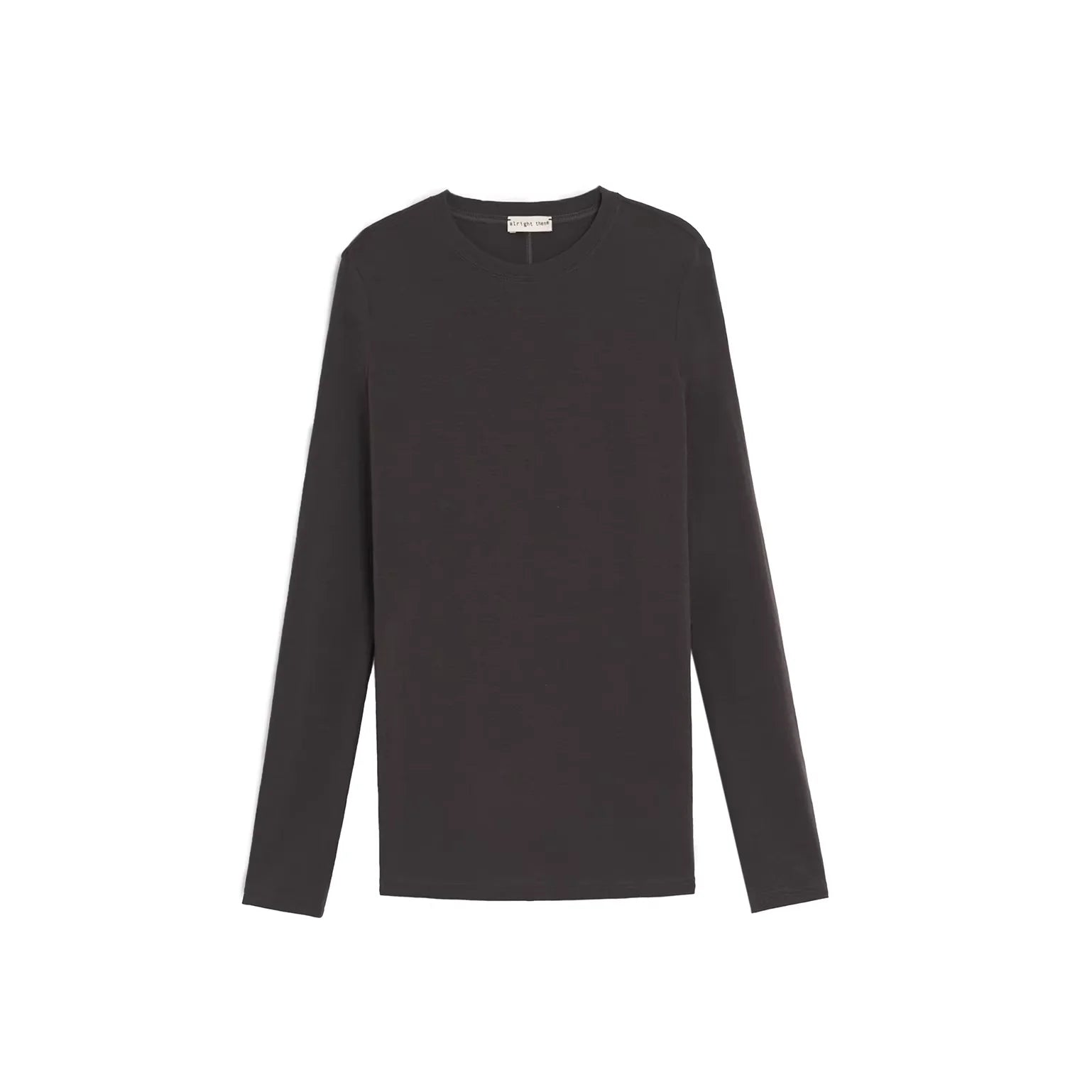 alright then Women's Merino Wool Slim Fit Crew Neck Long Sleeve T-Shirt