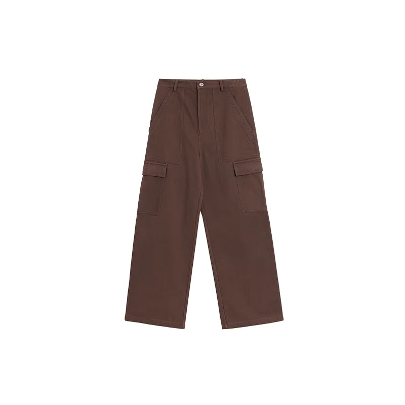 alright then Loose Fit Heavyweight Cotton Cargo Pants with Velcro Pockets
