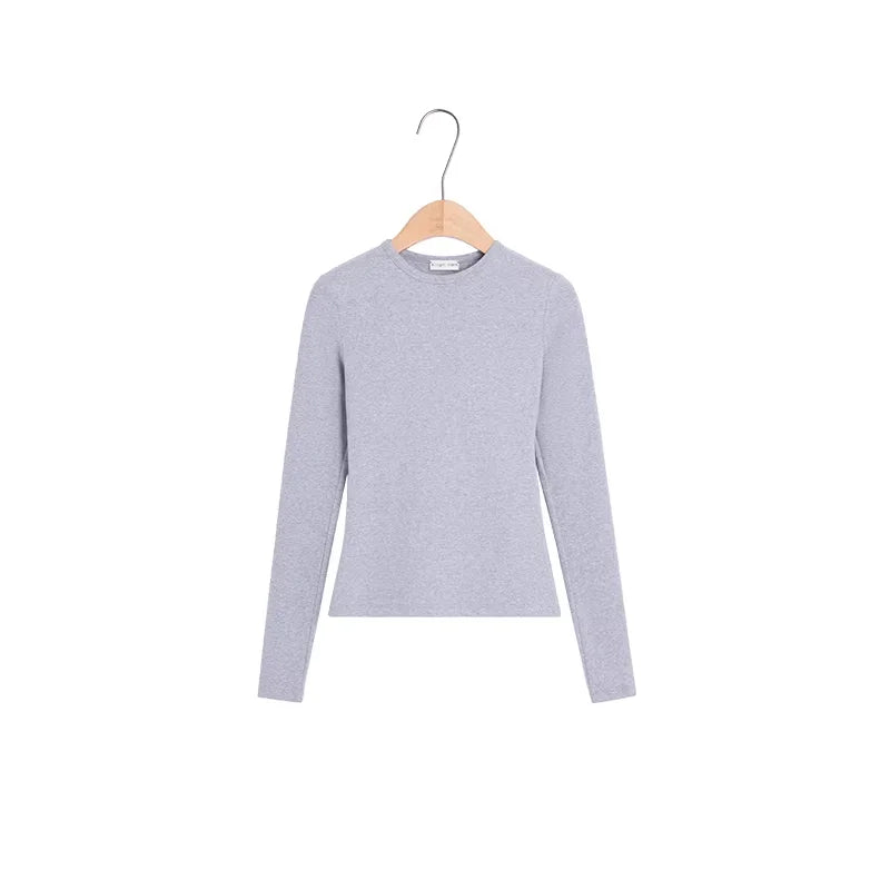 alright then Women's Slim Fit Long Sleeve Crew Neck Top