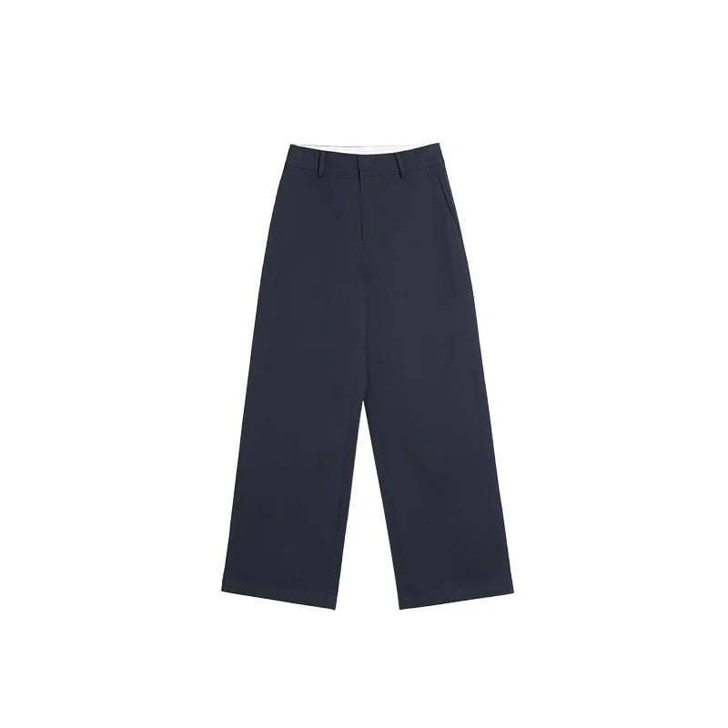 alright then High-Density Cotton Twill Straight-Leg Casual Pants