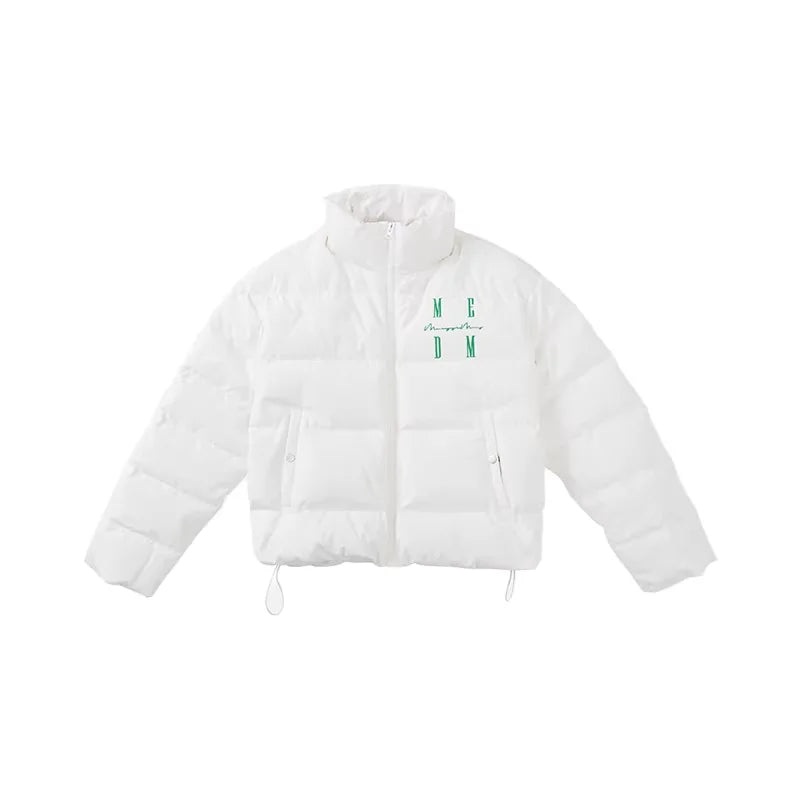 MEDM 90% Duck Down Embroidered Stand Collar Winter Jacket