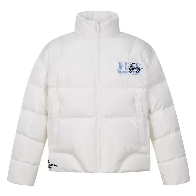 MEDM Men's 90% Duck Down Casual Puffer Jacket with Embroidered Logo