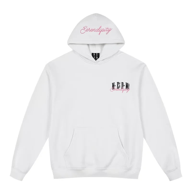 MEDM Unisex Loose Fit Letter Embroidered Hoodie - Street Style Casual Sweatshirt for Autumn