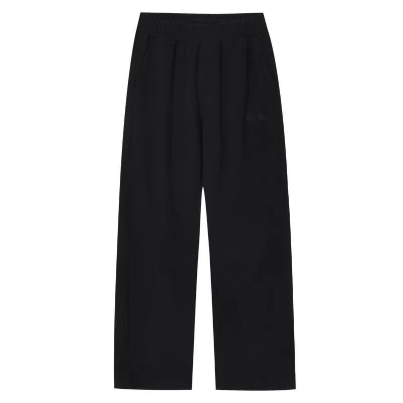 MEDM Corduroy Straight-Leg Sweatpants with Elastic Waist