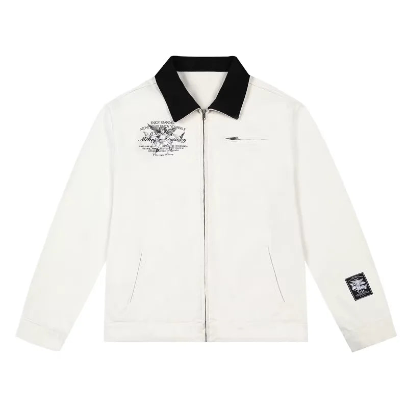 MEDM Embroidered Men's Streetwear Jacket - Autumn Outerwear