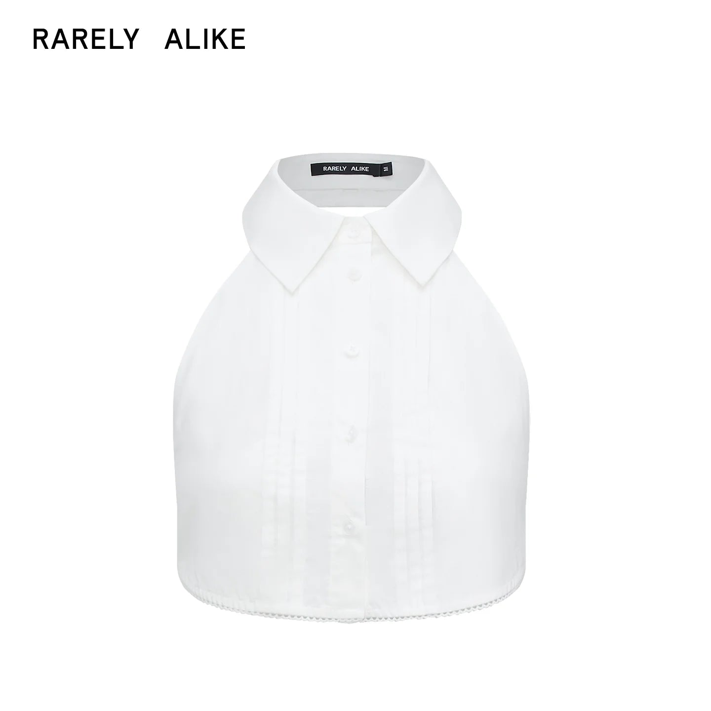 RARELY ALIKE Backless Halter Collar Cropped Shirt