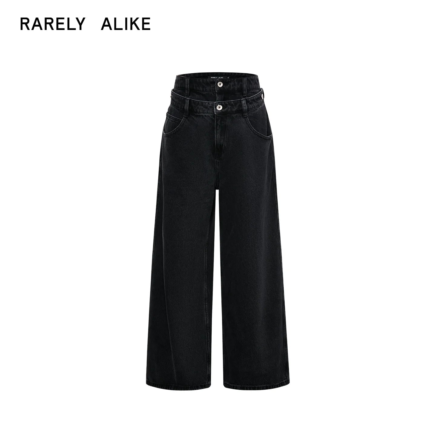 RARELY ALIKE Detachable Double Waist Wide Leg Jeans