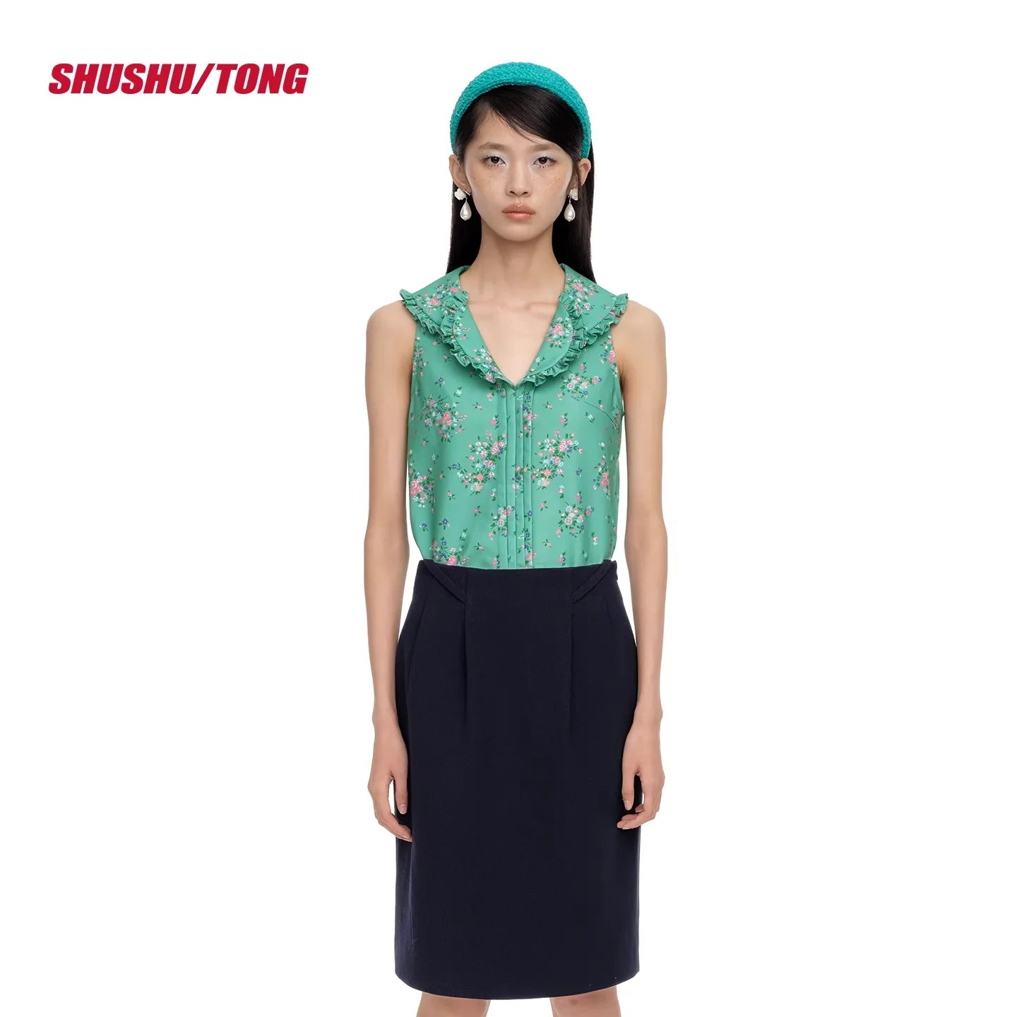 shushutong Women's Off-Shoulder Lace Collar Blouse